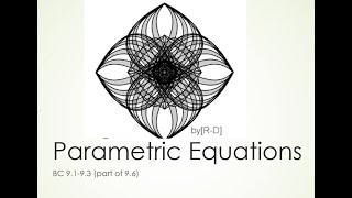 BC Unit 9 Parametric Equations and Calulus (units 9.1-9.3- part of 9.6)