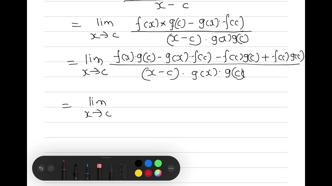 Proof of quotient rule derivative YouTube