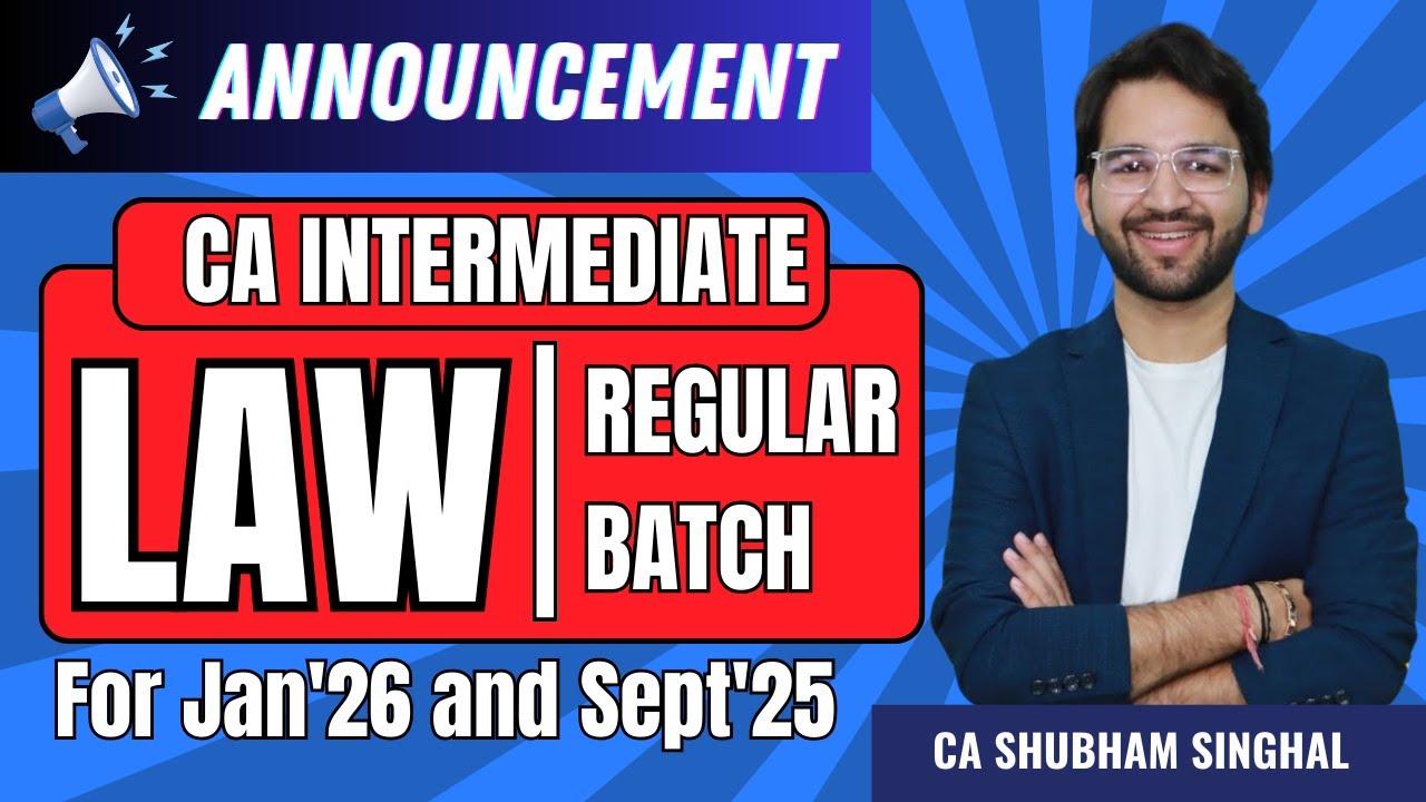 CA inter law upcoming live regular batch jan 26 and sept 25 icai ...