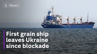 Ukraine war: Grain ship leaves Odesa for first time since Russia blockade