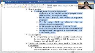 CONSTI2 - Part 1: Taxation, Police Power
