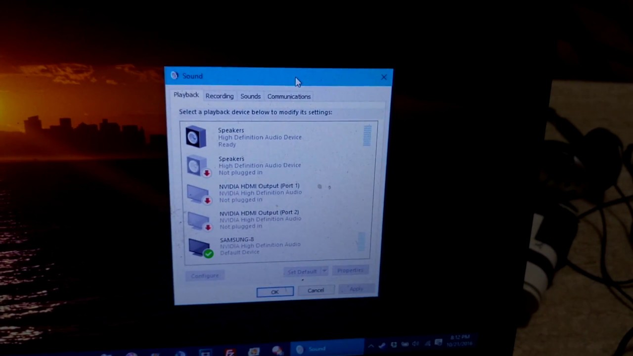 windows 7 pc hdmi no sound