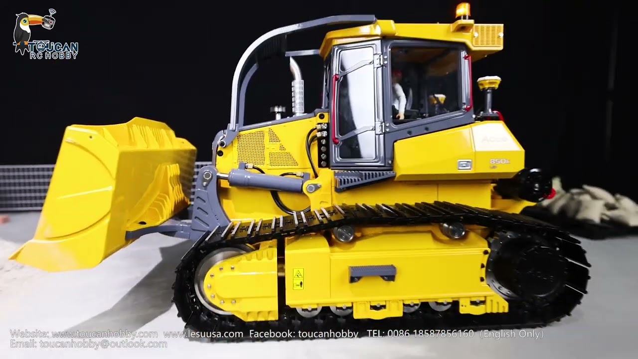 LESU track dozer 850k aoue light sound system rescue winch yellow black bulldozer