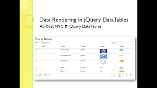 7 - Data Rendering in jQuery DataTables with ASP.Net MVC : Part#1