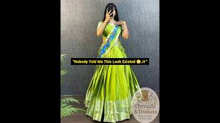 Half Saree With Canvas Narayanpet Lehenga And Kalamkari Dupatta