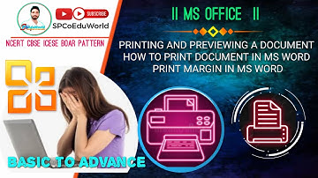 printing and previewing a document in ms word | how to print document in ms word | print margin