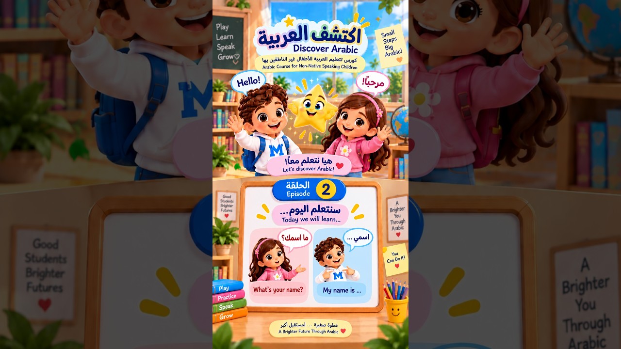 What's Your Name in Arabic? 🌟 Learn Arabic for Kids | ما اسمك؟ #shorts