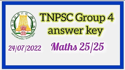 TNPSC Group 4 (24/07/2022) Maths answer key (25 questions)