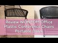 Review WONZOM Office Plastic Conference Chairs Portable Dormitory Breathable Folding Chair Househol