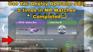 How to Use Tac Deploy Operator Skill 5 times in MP Matches | How to Equip XPR-50-Dolphins Wink CodM