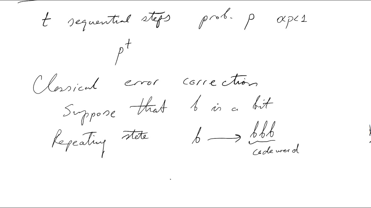 QC Theory Lecture 24 Quantum Error Correction (part I: Introduction ...
