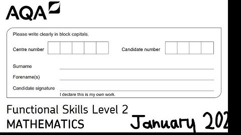 Functional Skills Maths L2 Jan2022 AQA