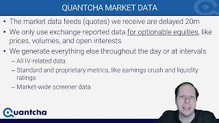 What market data does Quantcha use?