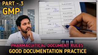 Gmp Part-3 || Good Documentation Practice|| Document Rules #pharmaceuticals