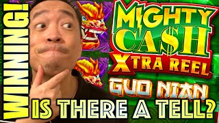 IS THERE A TELL ON THIS GAME? WINNING ON MIGHTY CASH XTRA REEL (GUO NIAN) Slot Machine (Aristocrat)