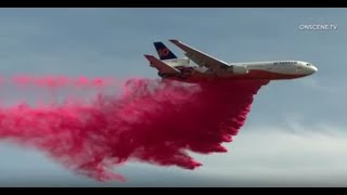 California Wildfires Hughes Fire retardant drops