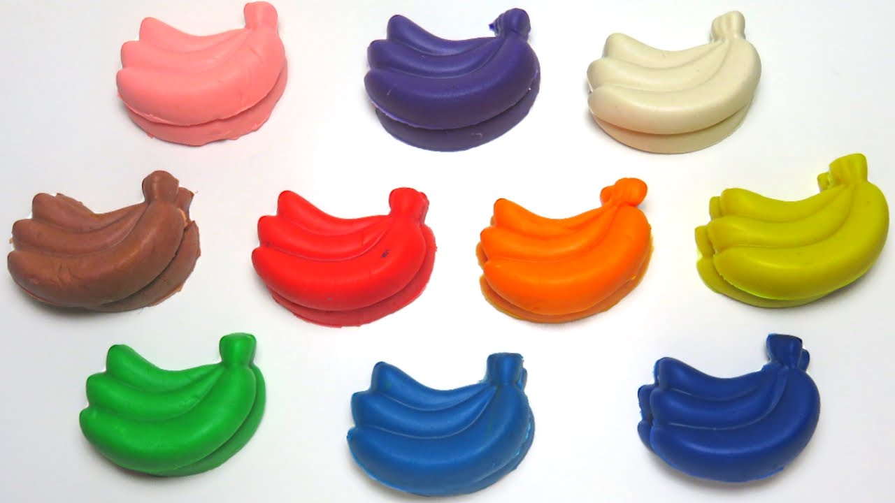 Learn Colours with Play Doh Banana mold for Kids Baby Aprende los