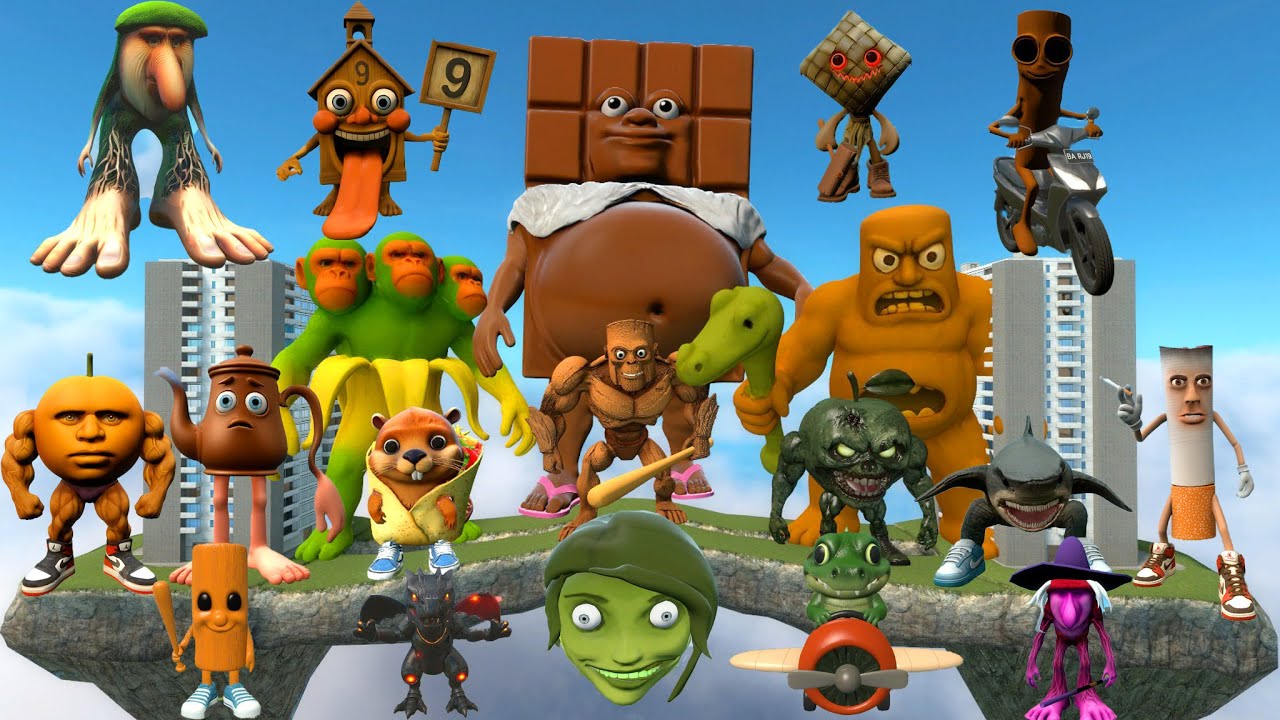 DESTROY ITALIAN AI BRAINROT FAMILY AND ALL LIN GANG MELON FAMILY  in SKY CONSTRUCT Garry's Mod