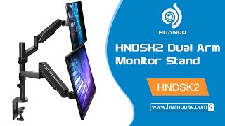 HUANUO HNDSK2 Dual Arm Monitor Stand Adjustable Height for 17-32 Inch Screens