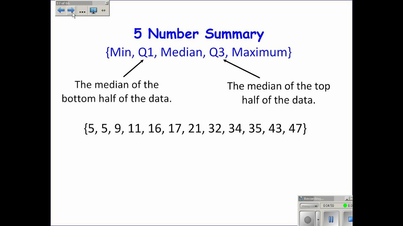Statistics Summer 8 Displaying and Summarizing Data 3.wmv - YouTube