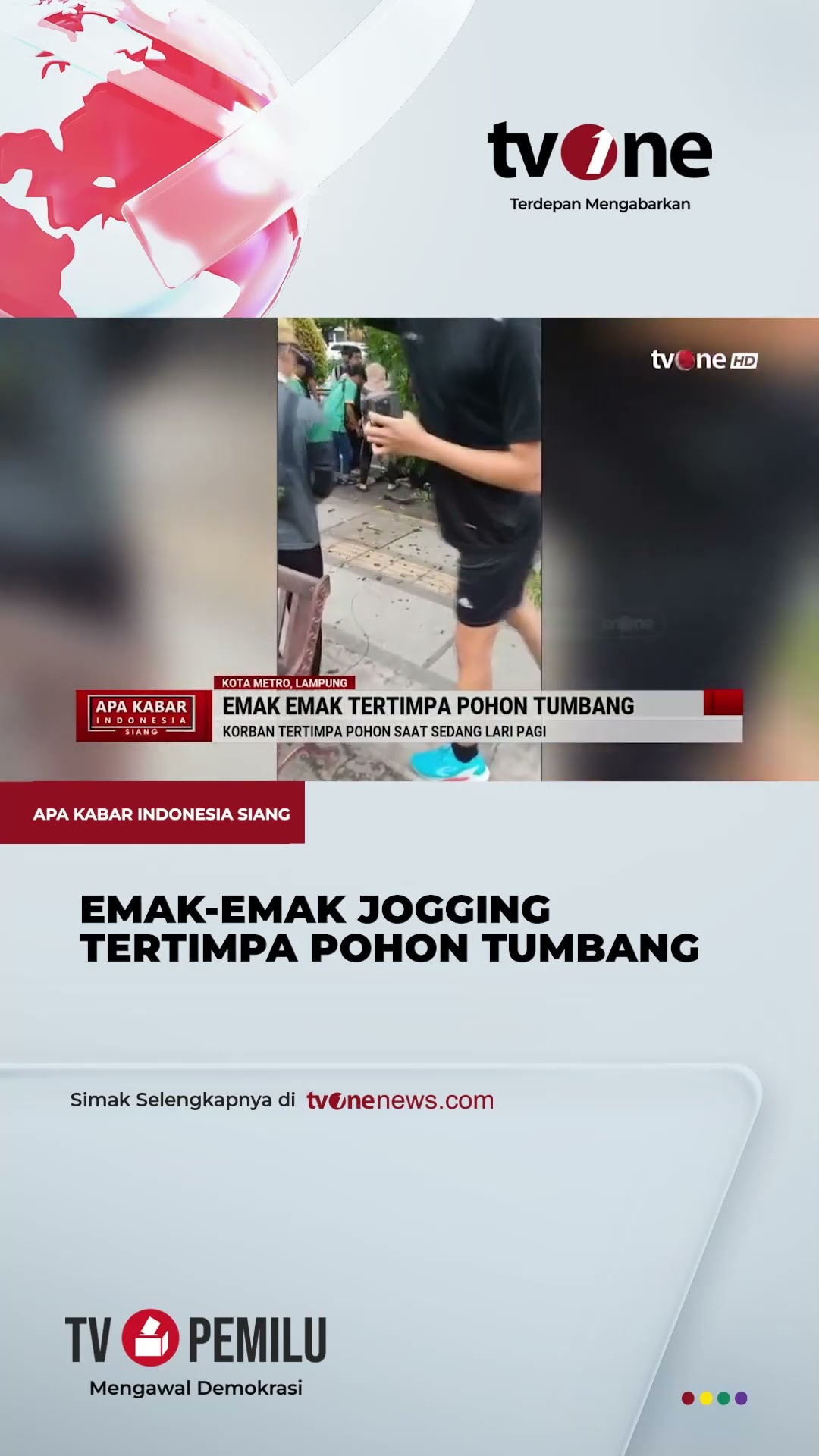 Sedang Lari Pagi, Emak emak Tertimpa Pohon Tumbang | tvOne