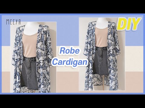 DIY Versatile Robe Cardigan| 활용성 높은 로브 가디건 만들기|Long gown|가운|pattern| Dress Cardigan|여름가디건|ローブカーディガン