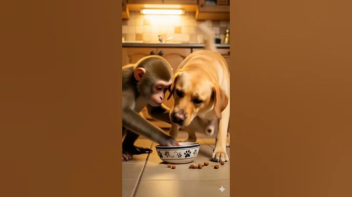 Monkey Tries to Steal Dog’s Snack 🐒🍗🐶