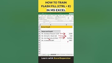 How to Train Flash Fill (Ctrl + E) in MS Excel | #FlashFill #MicrosoftExcel #DataManipulation