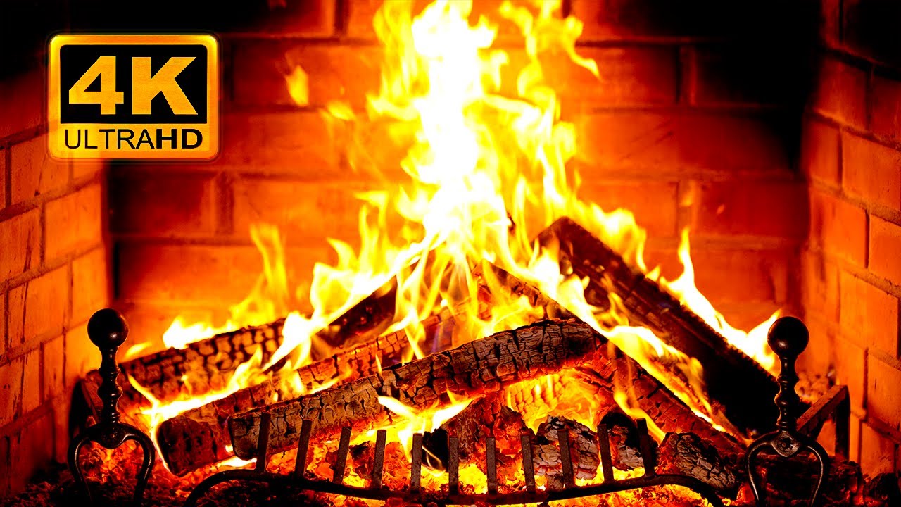 Fire Youtube 🔥 Fireplace 4K (12 HOURS). Cozy Fireplace with Burning Logs and ...