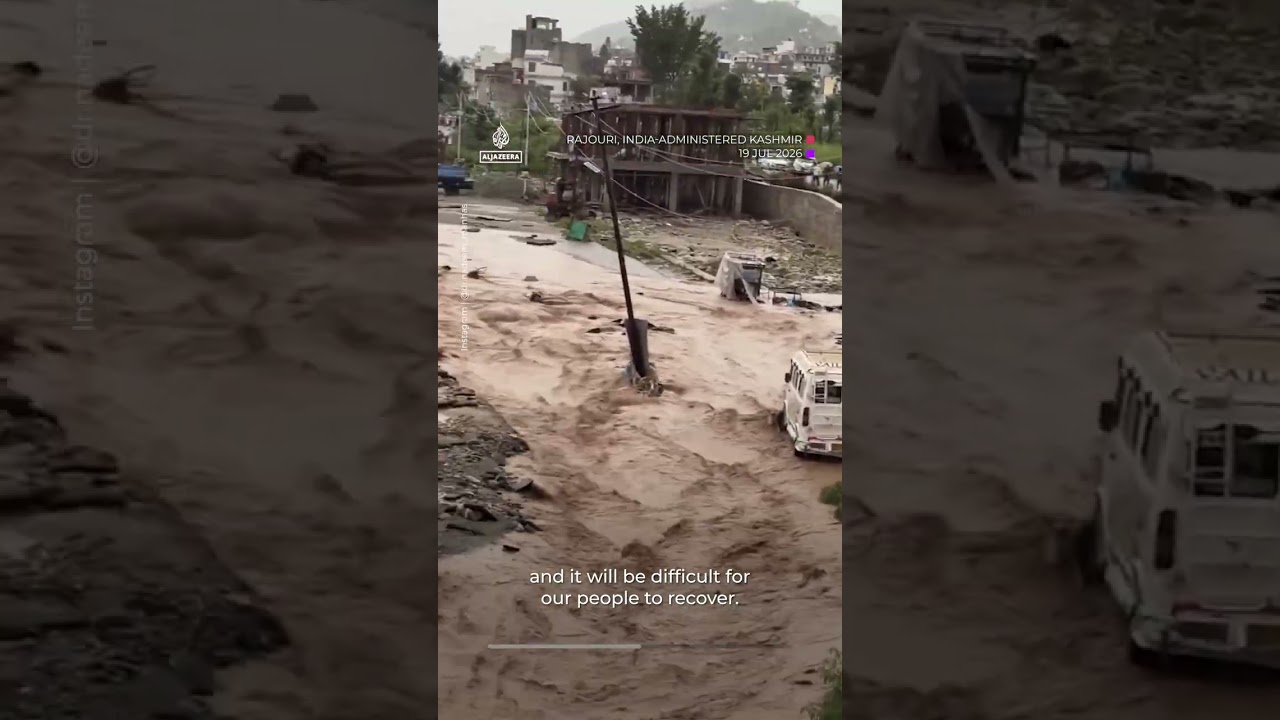 At least 11 killed in floods in India-administered Kashmir | AJ #shorts