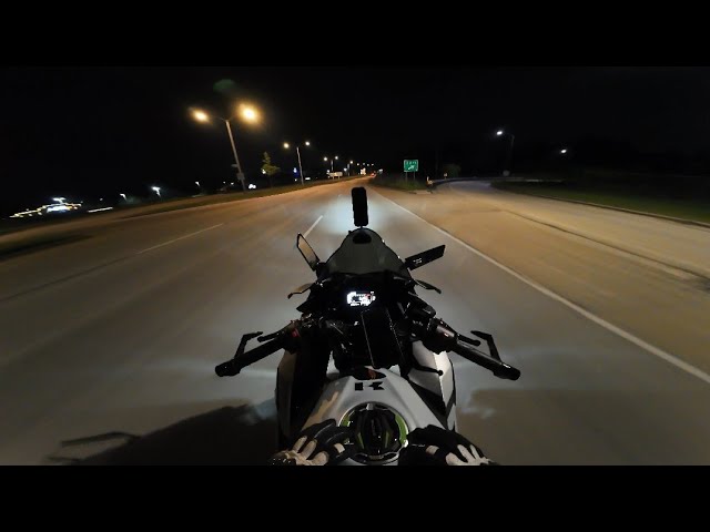 Chill Hwy Night Ride on a Ninja 500 (Pure Sound) - YouTube