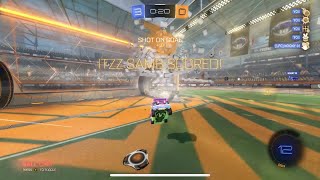 Rocket league aerial ceiling shot reverse power up goal rumble