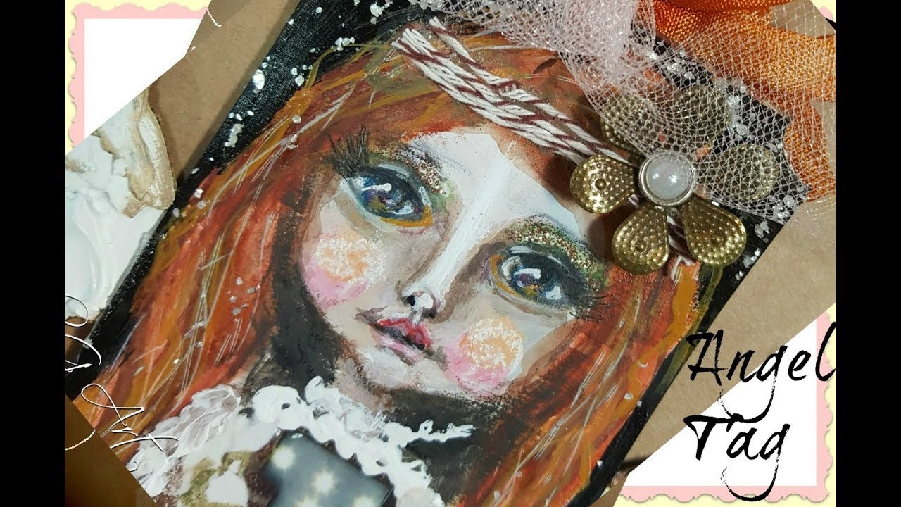 Mixed Media Christmas Angel Gift Tag - YouTube