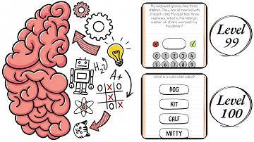 Brain Test : Level 99 , 100 – How to Solve? (Walkthrough)