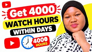How to Get 4,000 YouTube Watch Hours Faster 🚀 | Grow Your Channel
