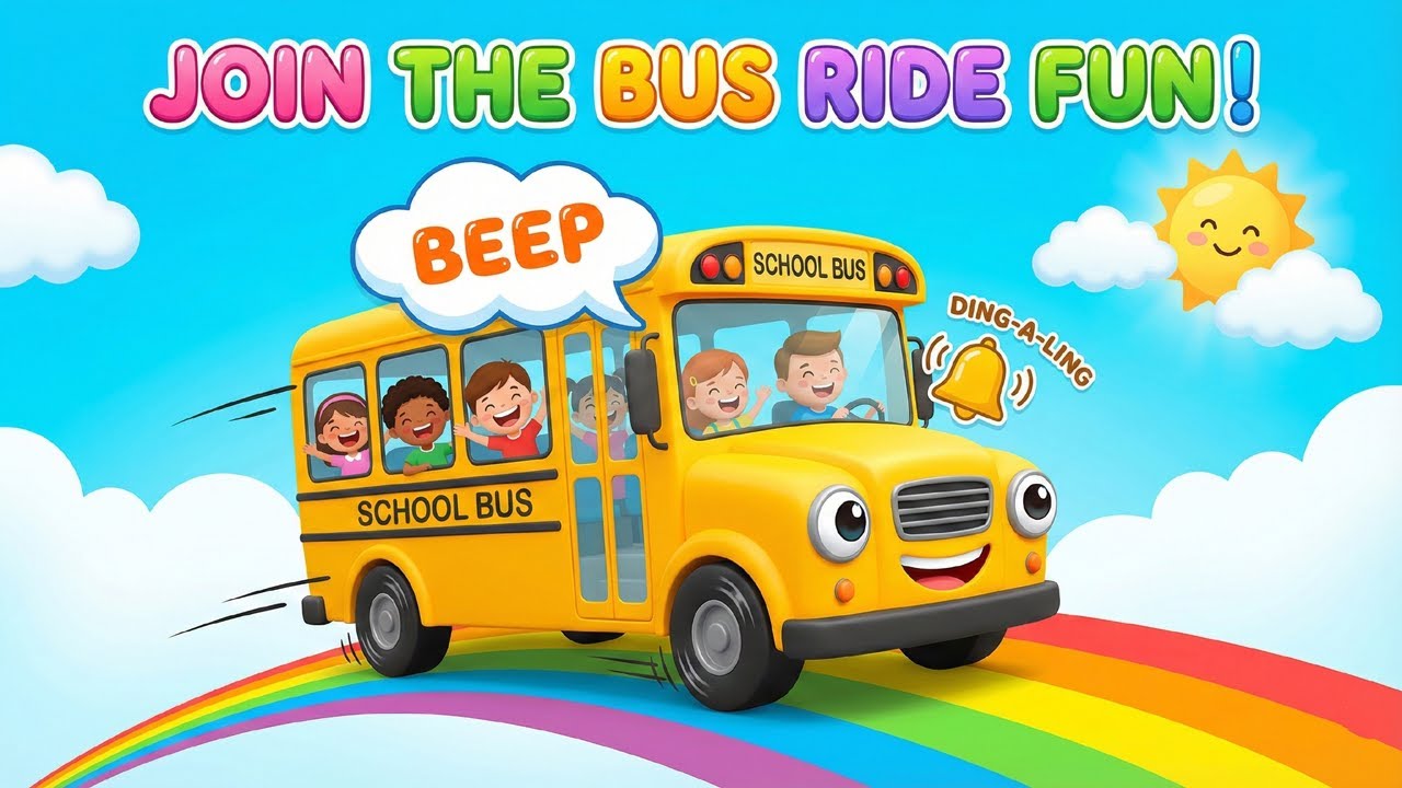 Wheels on the Bus Go Round and Round | Nursery Rhymes & Kids Songs | poem pack