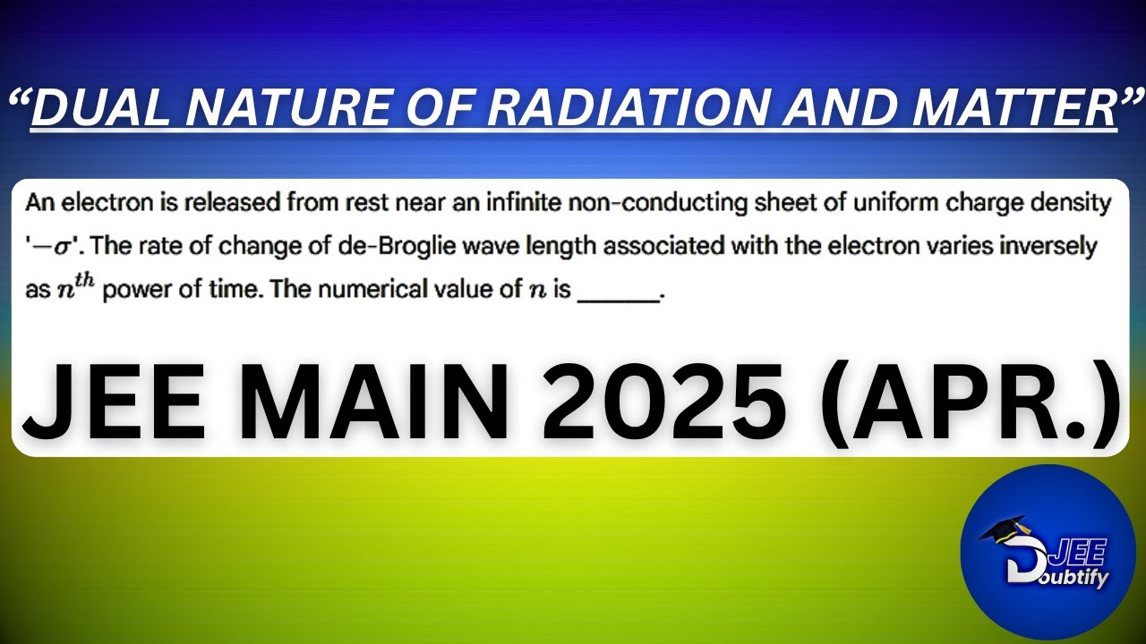 An electron is released from rest near an infinite non-conducting sheet of uniform...| Doubtify JEE
