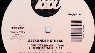 Alexander O´Neal / Criticize (Remix) 12' 1987 Tabu Records US