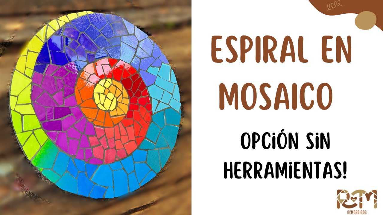 Usa tus restos de azulejos cerámicos: espiral en mosaico paso a paso, simple y económico!