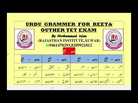 URDU GRAMMAR||Wahid or jama || واحد اور جمع||एक वचन और बहुवचन ||Singuler Plural