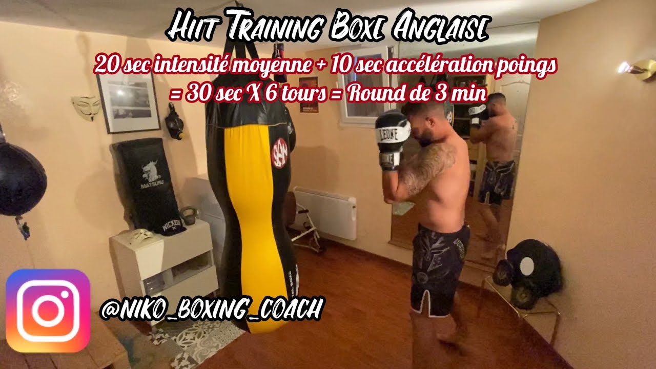 HIIT 20/10 SAC DE FRAPPE BOXE ANGLAISE [6(20’’W+10’’W)]