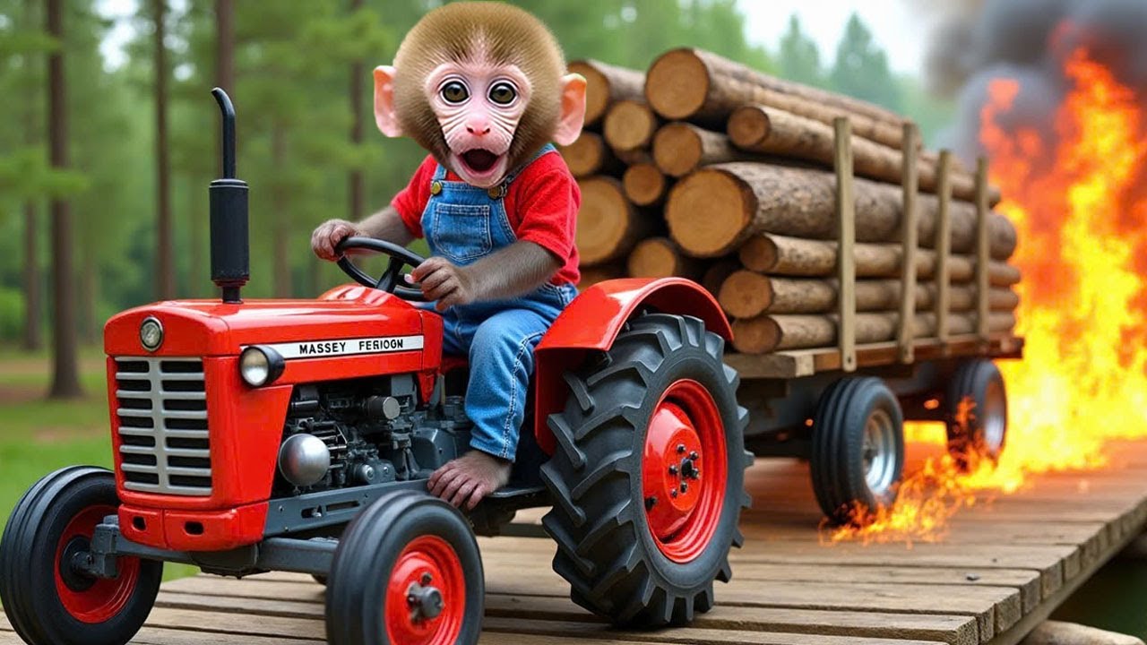 Bebê MACACO NANA enfrenta problemas ao pegar lenha e lida com habilidade - Nana Em Português