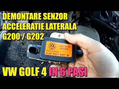 Unde se afla si cum se demonteaza senzor acceleratie laterala G200 / G202 (ESP) VW Golf 4, Bora