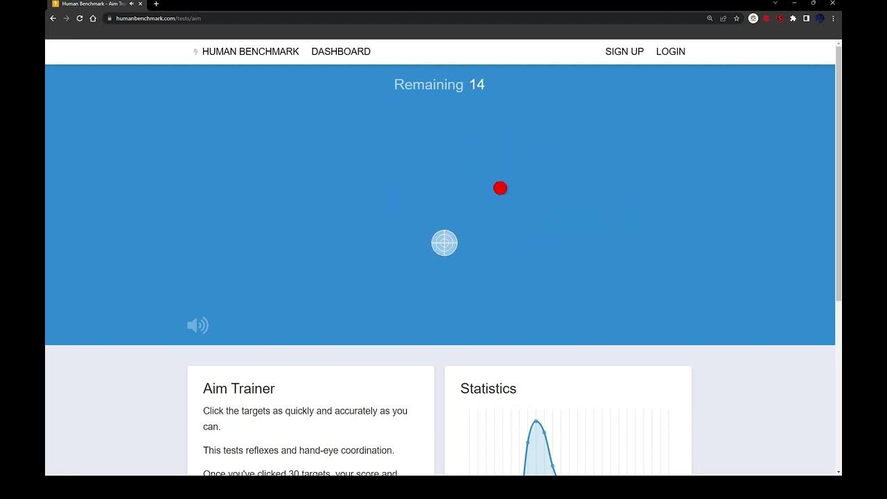 280ms aim trainer human benchmark - YouTube