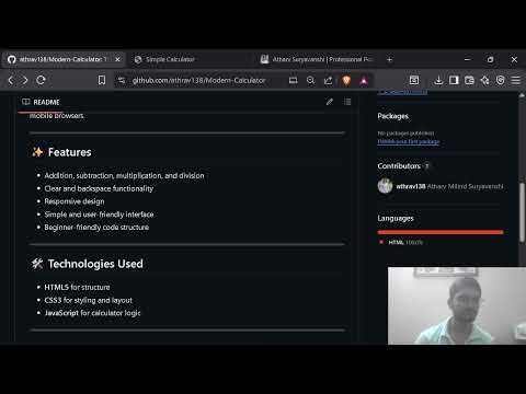 Modern Calculator Web   Fronend Mini Project