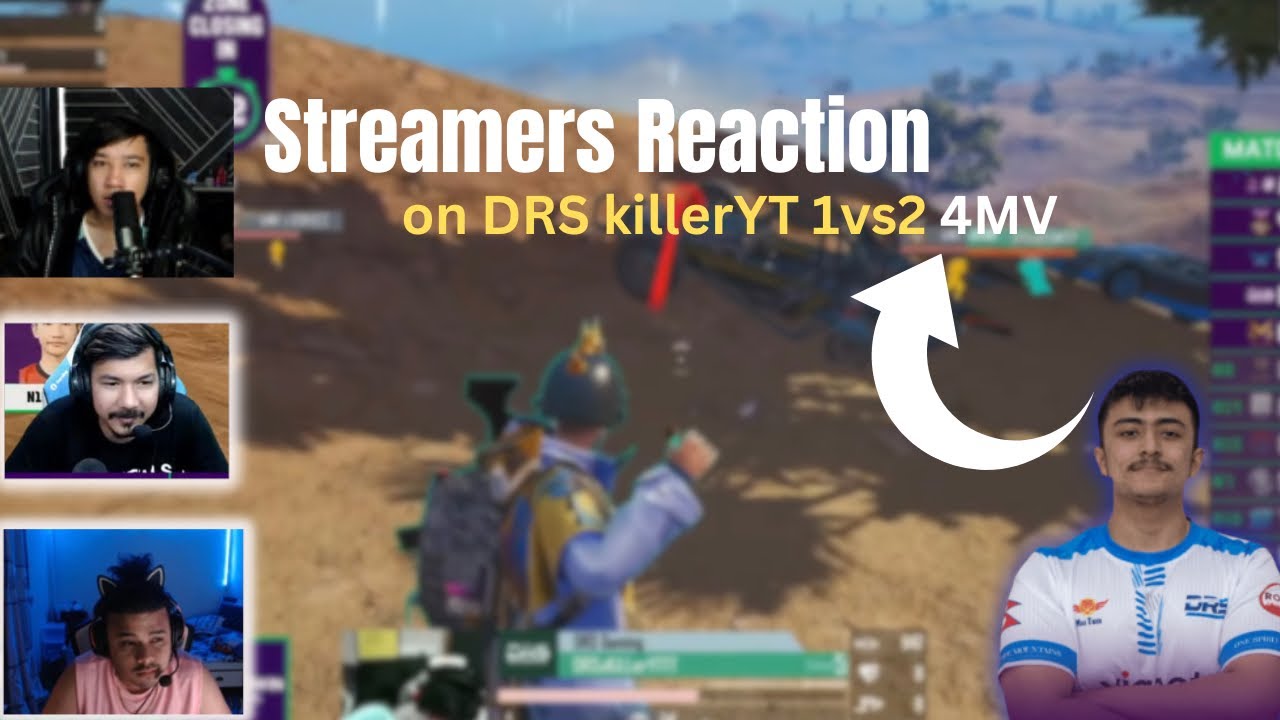 Streamers reaction on DRS killerYT 1vs2 DBS Nomercyshot😱 FT Cr7