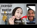 How I do my makeup + reacting to our VIRAL TikTok videos!