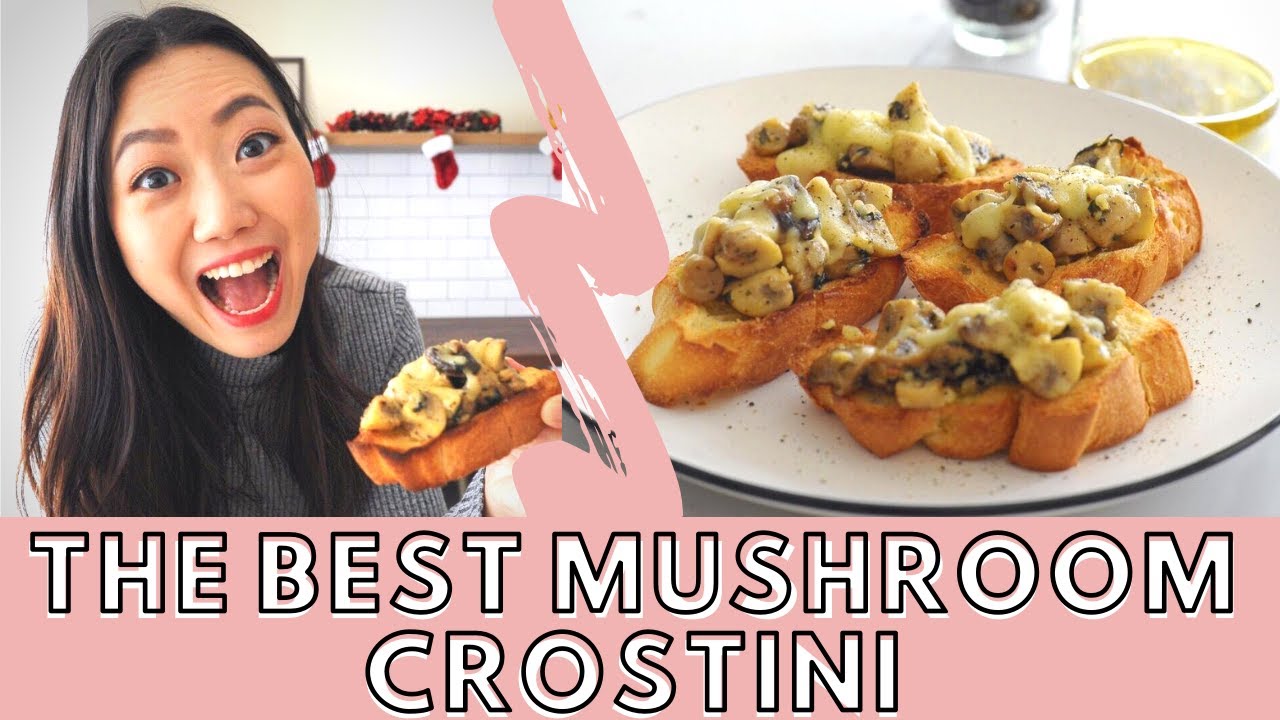 CHRISTMAS APPETIZER 🎅 - Garlic Butter Mushroom Crostini | Christmas Food Idea (MELTY GOODNESS)