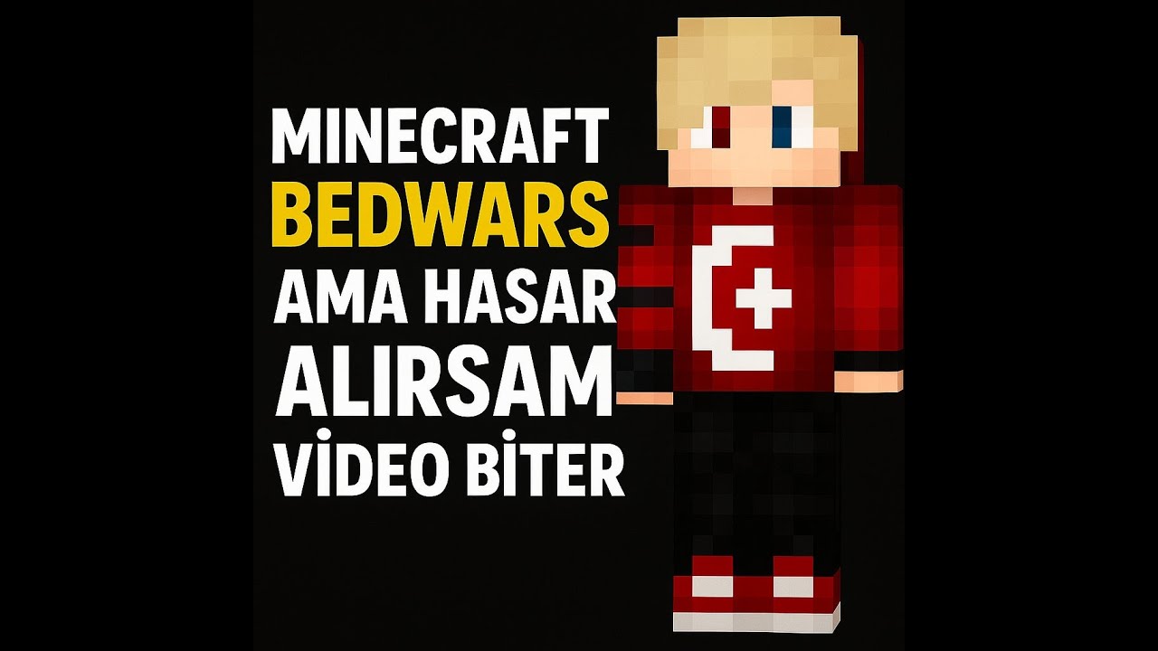 Minecraft : Bedwars AMA HASAR ALIRSAM VİDEO BİTER