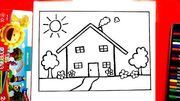 Cách vẽ ngôi nhà đơn giản mà đẹp - Hướng dẫn vẽ tranh ngôi nhà